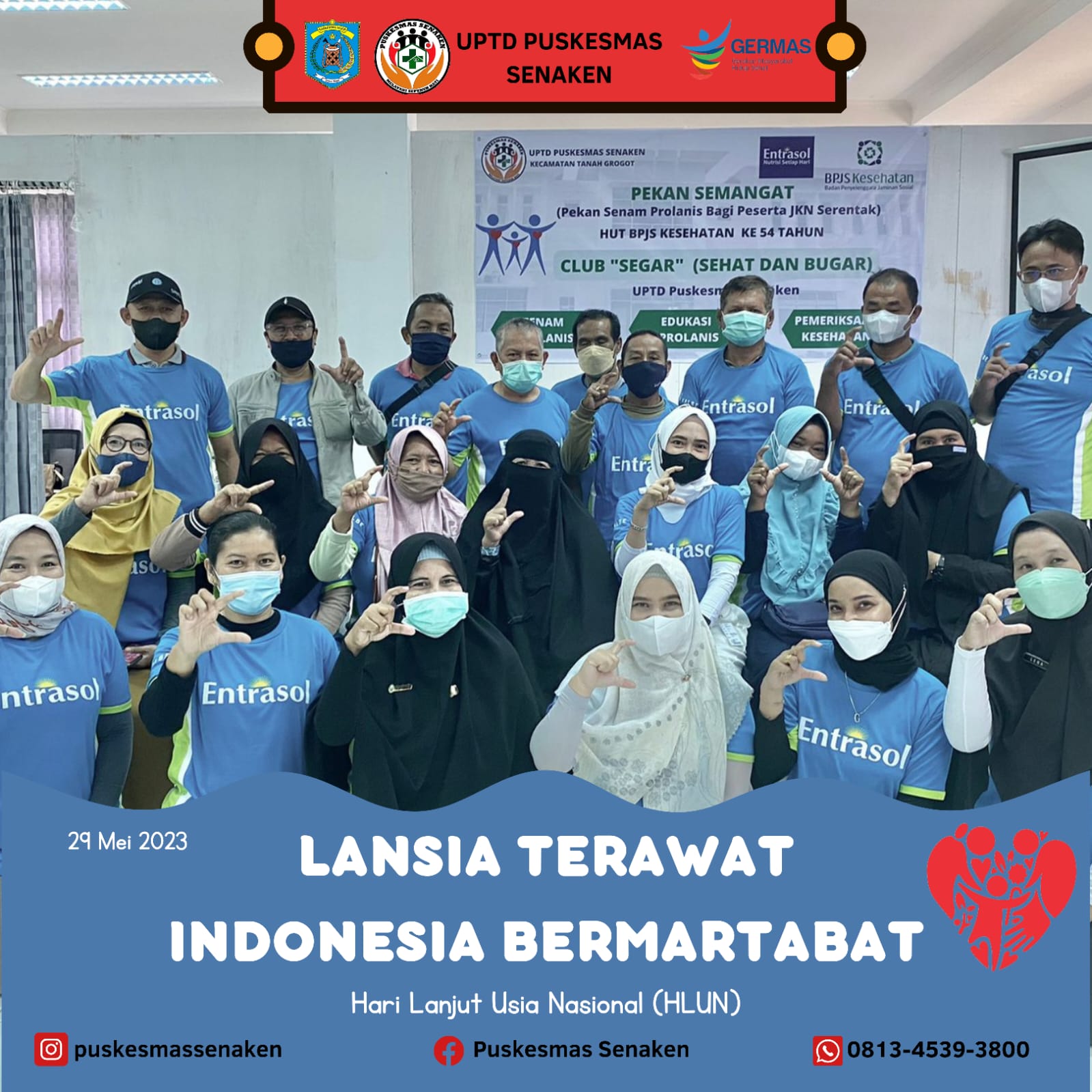 Memperingati Hari Lanjut Usia Nasional (HLUN) ke 27 dengan tema "Lansia Terawat Indonesia Bermartabat"