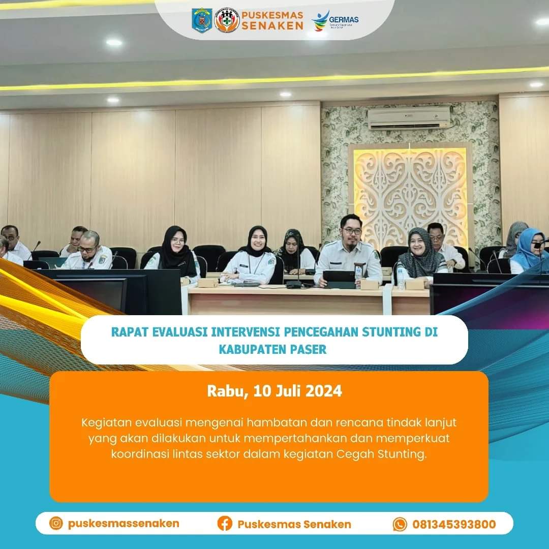 RAPAT EVALUASI INTERVENSI PENCEGAHAN STUNTING DI KABUPATEN PASER