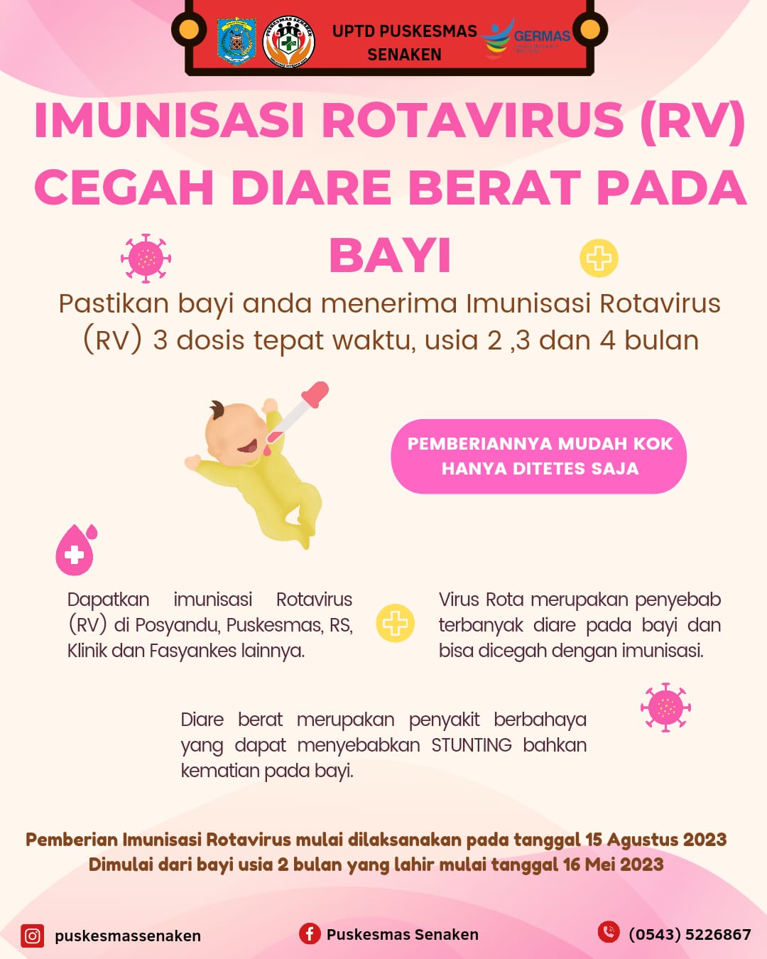 IMUNISASI ROTAVIRUS (RV) CEGAH DIARE BERAT PADA BAYI